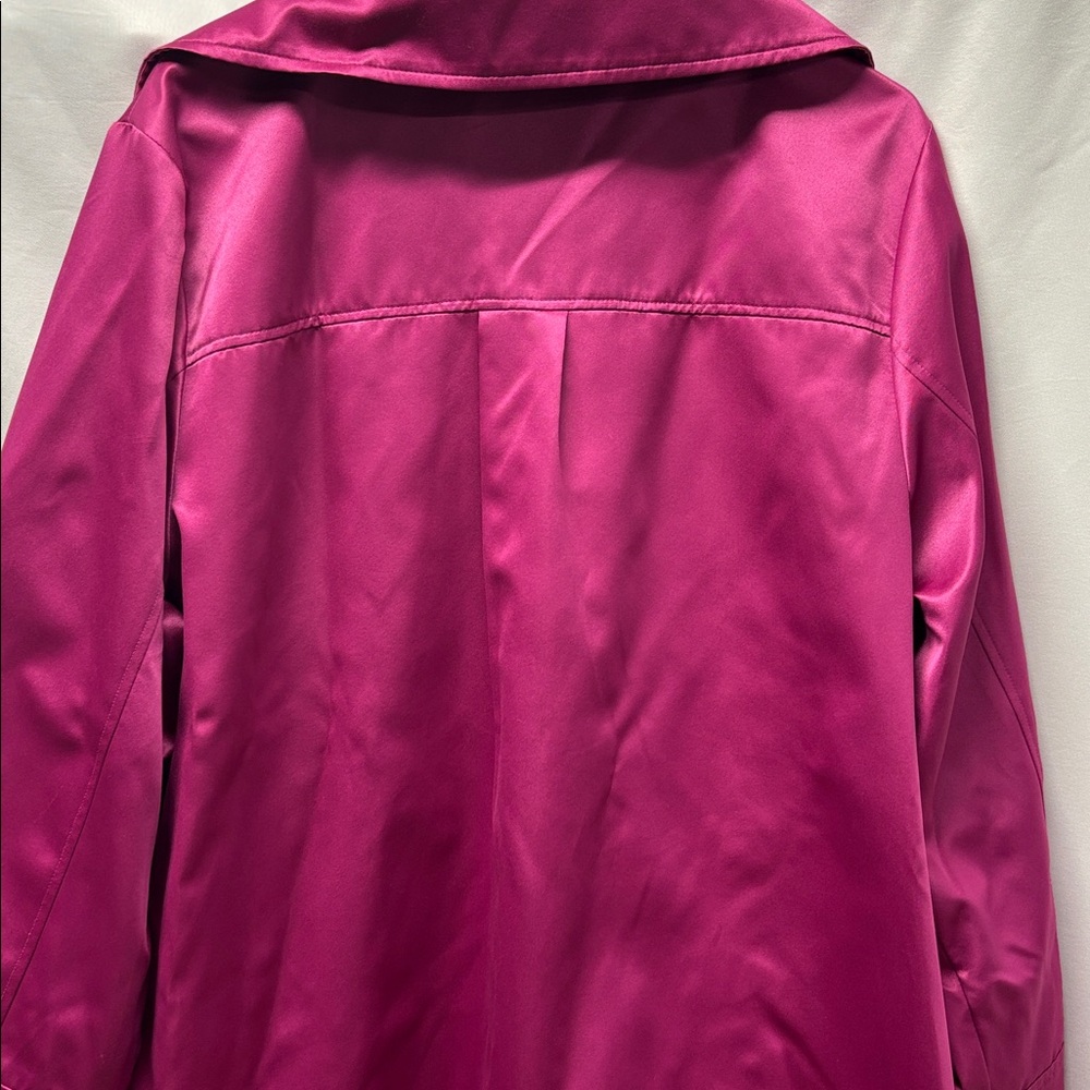 Dennis Basso Women's Magenta Trench Coat - Picture 7 of 8